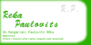 reka paulovits business card