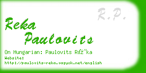 reka paulovits business card